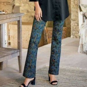Soft Surroundings Blue and Black Patterned Leggings